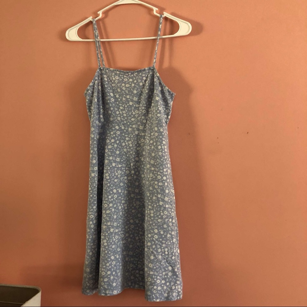 blue flower dress